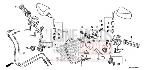 LEVIER DE GUIDON/COMMUTATEUR/CABLE CB600FD de 2013